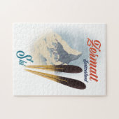 Puzzle poster de ski vintage Zermatt Suisse (Horizontal)