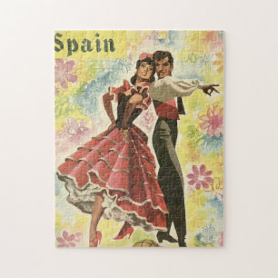 Puzzle Poster de voyage Espagne vintage, Danseurs de flam