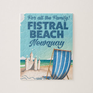 Puzzle Poster de voyage Fistral Beach Newquay Vintage