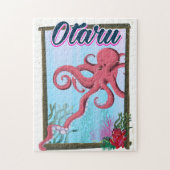 Puzzle Poster de voyage Otaru Japan Squid (Vertical)