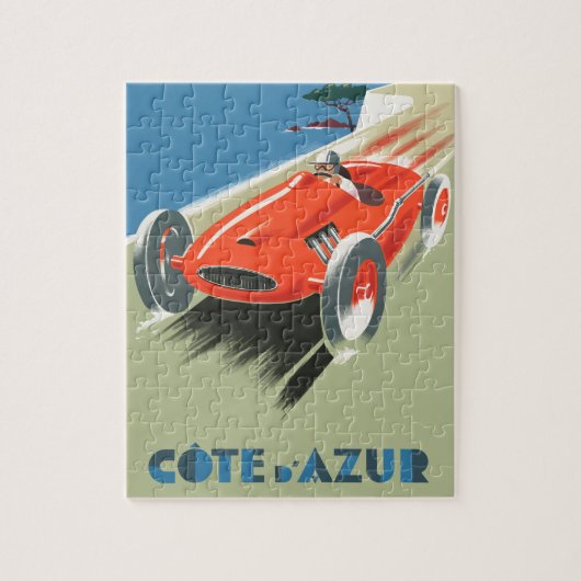 Puzzle Poster de voyage vintage Côte Du Azur (Vertical)