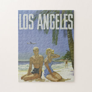Puzzle Poster de voyage vintage Los Angeles