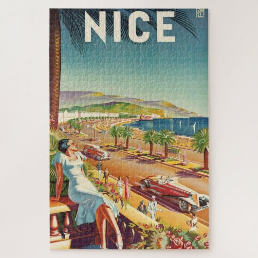 Puzzle Poster du Vintage voyage Nice France (Vertical)