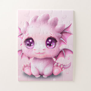 Puzzle Poster mignon et adorable Imaginaire rose bébé Chi