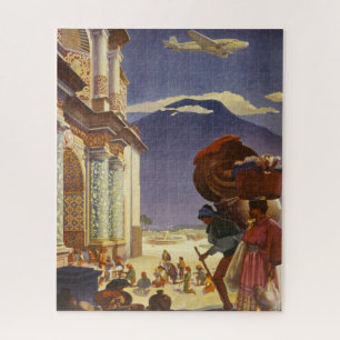 Puzzle Poster Vintage voyage Pour Le Guatemala
