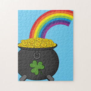 Puzzle Pot de dessin en or arc-en-ciel