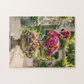 Puzzle Pot de fleurs en topiaire de flamant rose et fleur (Horizontal)