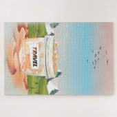 Puzzle Pot en verre pour argent de voyage (Horizontal)
