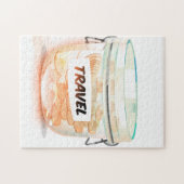 Puzzle Pot en verre pour l'argent de voyage (Horizontal)
