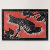 Puzzle poule noire avec rouge (Horizontal)