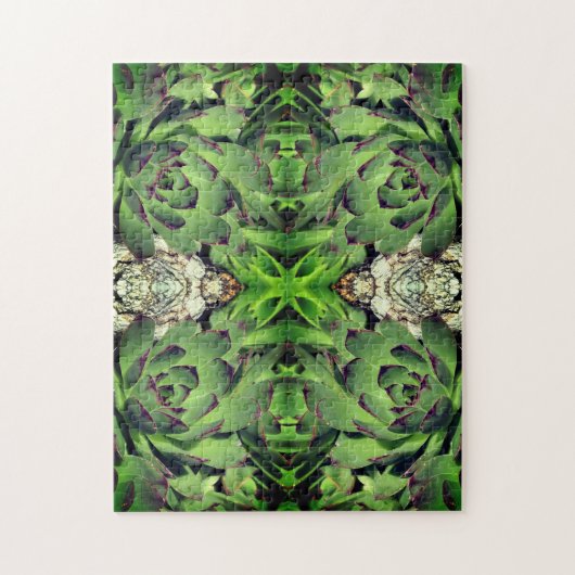 Puzzle Poules Et Poules Jardin Succulent Gros Plan Abstra (Vertical)