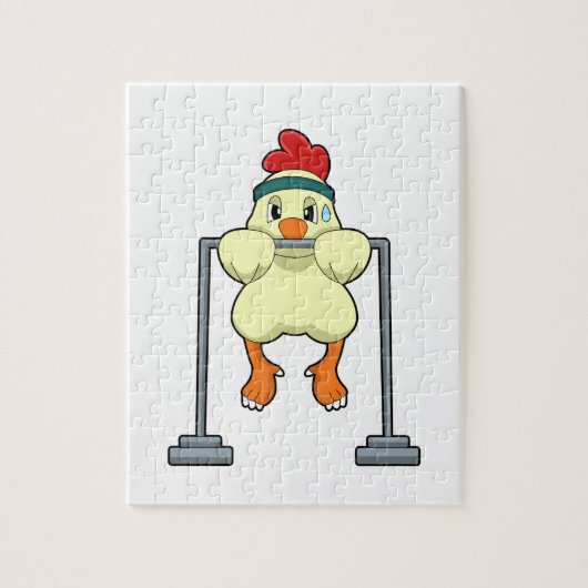 Puzzle Poulet à la forme Tractions (Vertical)