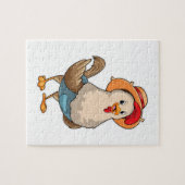 Puzzle Poulet en fermier avec Casquette (Horizontal)