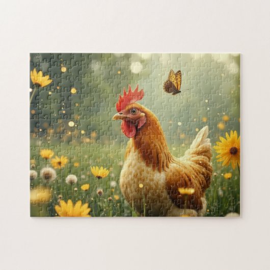 Puzzle poulet et papillon (Horizontal)