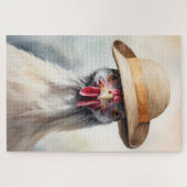 Puzzle Poulet mignon Avec Casquette Soleil (Horizontal)