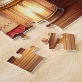 Puzzle Poupée de Noël mignonne à boire du chocolat chaud (Côté)