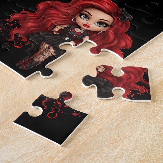 Puzzle Poupée Éffrayante Halloween Thème avec nom (Côté)