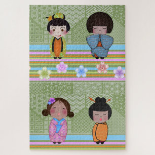 Puzzle poupées kokeshi