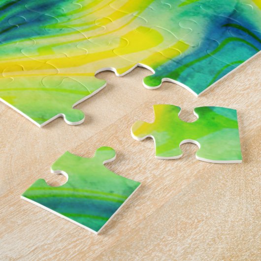 Puzzle Pour acrylique, Bleu, Vert, Jaune / (Côté)