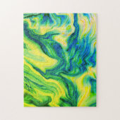 Puzzle Pour acrylique, Bleu, Vert, Jaune / (Vertical)