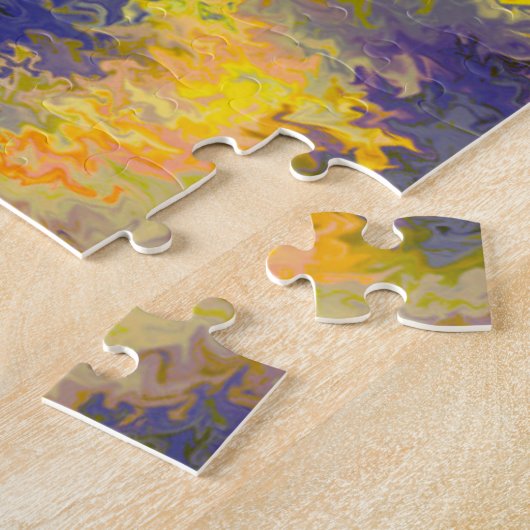 Puzzle Pour acrylique, Bronze, Or, Noir, Cristaux / (Côté)