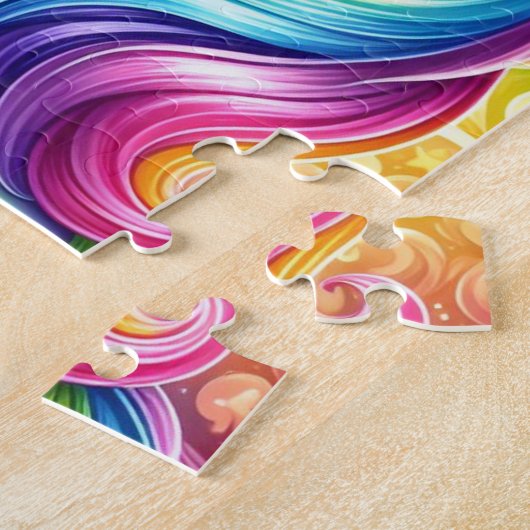 Puzzle pour enfants à licorne arc-en-ciel (Côté)