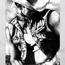PUZZLE POUR HOMMES 11x14 COWBOY dans belle boîte c