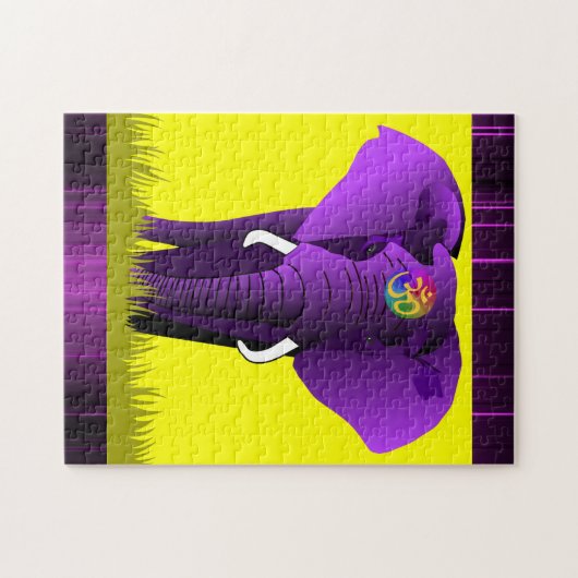 Puzzle pourpre d'éléphant (Horizontal)