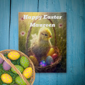 Puzzle Poussette de Pâques avec panier d'oeufs Personnali