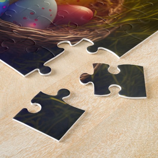 Puzzle Poussette de Pâques avec panier d'oeufs Personnali (Côté)