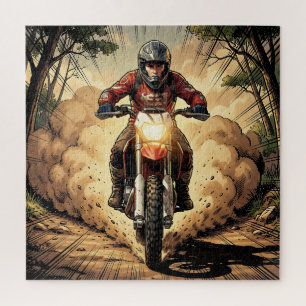 Puzzle Poussière et détermination Motocross à plein régim