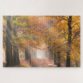 Puzzle Poutres de soleil dans une forêt d'automne (Horizontal)