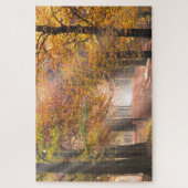 Puzzle Poutres de soleil dans une forêt d'automne (Vertical)