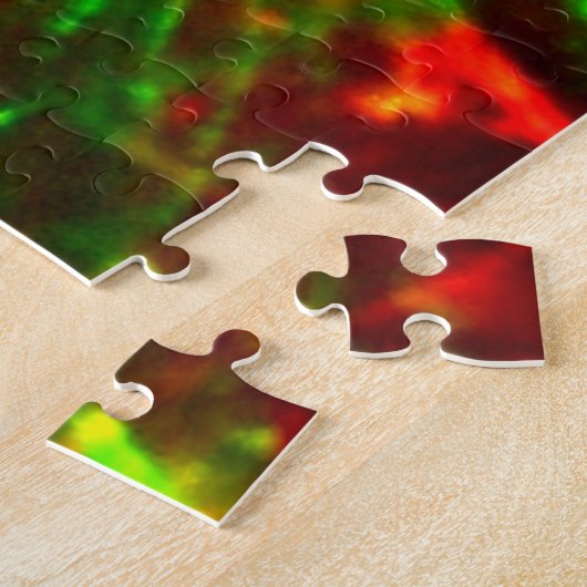 Puzzle Pouzzles holographiques rouges et vert citron (Côté)