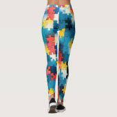 Puzzle Power en leggings colorés vibrants (Dos)