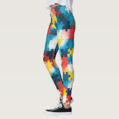 Puzzle Power en leggings colorés vibrants (Gauche)