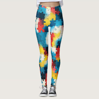 Puzzle Power in felgekleurde leggings