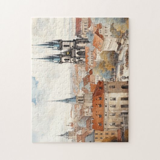 Puzzle Prague nuit en République Tchèque (Vertical)