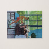 Puzzle Pratique de piano au bord de la piscine (Horizontal)