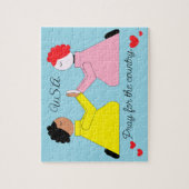 Puzzle Pray for the Country & Hearts: Light Blue (Vertical)