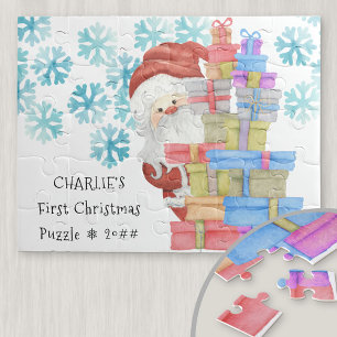 Puzzle Premier Noël Cute Père Noël Personnalisé
