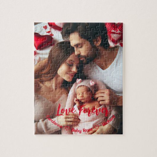 Puzzle Première Saint Valentin | Photo personnalisée (Vertical)