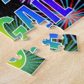 Puzzle Prénom "ABIGAIL", Amusant "HEUREUX ANNIVERSAIRE" (Côté)