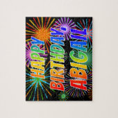 Puzzle Prénom "ABIGAIL", Amusant "HEUREUX ANNIVERSAIRE" (Vertical)