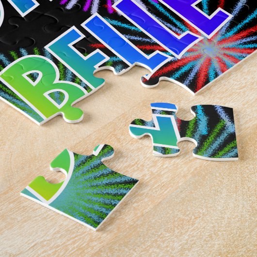 Puzzle Prénom "ANNABELLE", Amusant "HEUREUX ANNIVERSAIRE" (Côté)