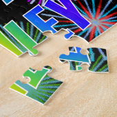 Puzzle Prénom "ASHLEY", Amusant "HEUREUX ANNIVERSAIRE" (Côté)