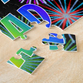 Puzzle Prénom "BRAD", Amusant "HEUREUX ANNIVERSAIRE" (Côté)