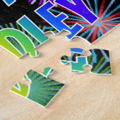 Puzzle Prénom "BRADLEY", Amusant "HEUREUX ANNIVERSAIRE" (Côté)