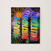 Puzzle Prénom "BRITTNEY", Amusant "HEUREUX ANNIVERSAIRE" (Vertical)