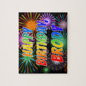 Puzzle Prénom "BRODY", Amusant "HEUREUX ANNIVERSAIRE" (Vertical)